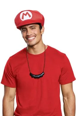 Mario Hat & Moustache Necklace Accessory Kit
