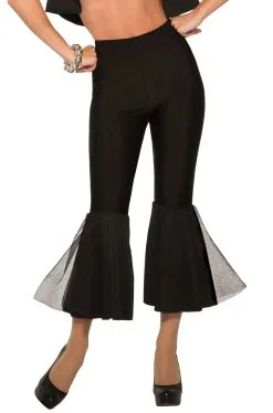 Black Disco Crop Bell Bottoms