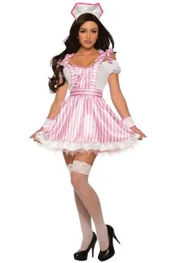 Sexy Candee Striper Nurse Adult Costume (M/L)